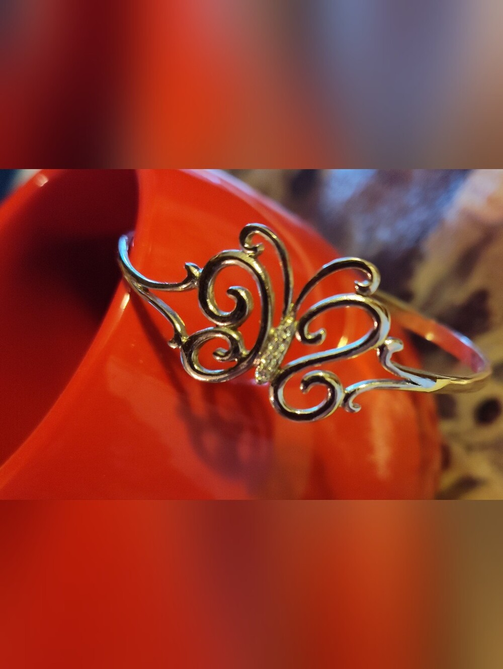 Elegant Sterling Silver Butterfly Cuff Bracelet